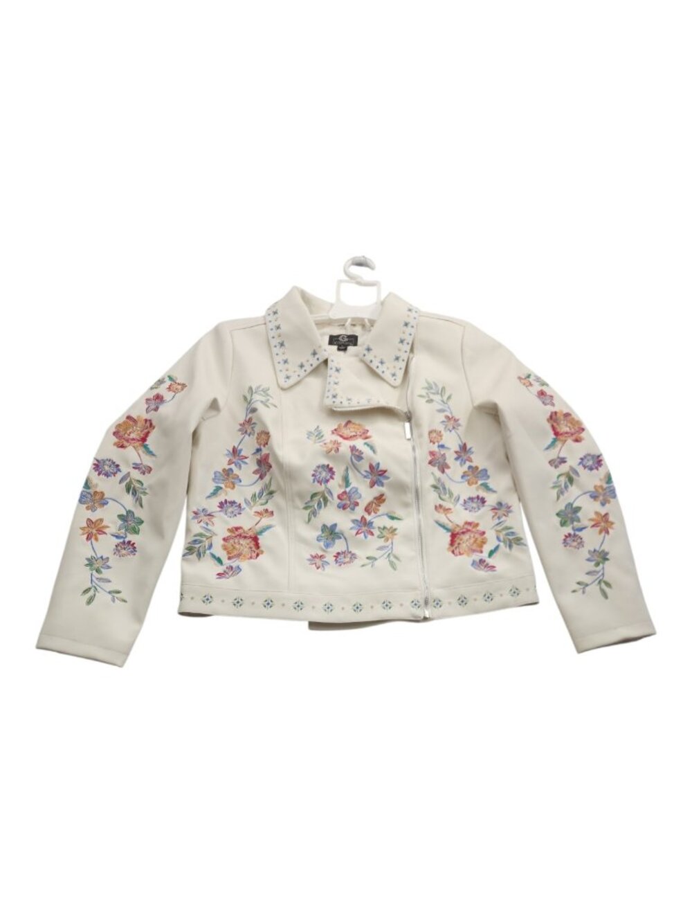 Coquette Embroidered Floral Jacket Peter Pan Collar Vintage - Picture 2 of 15